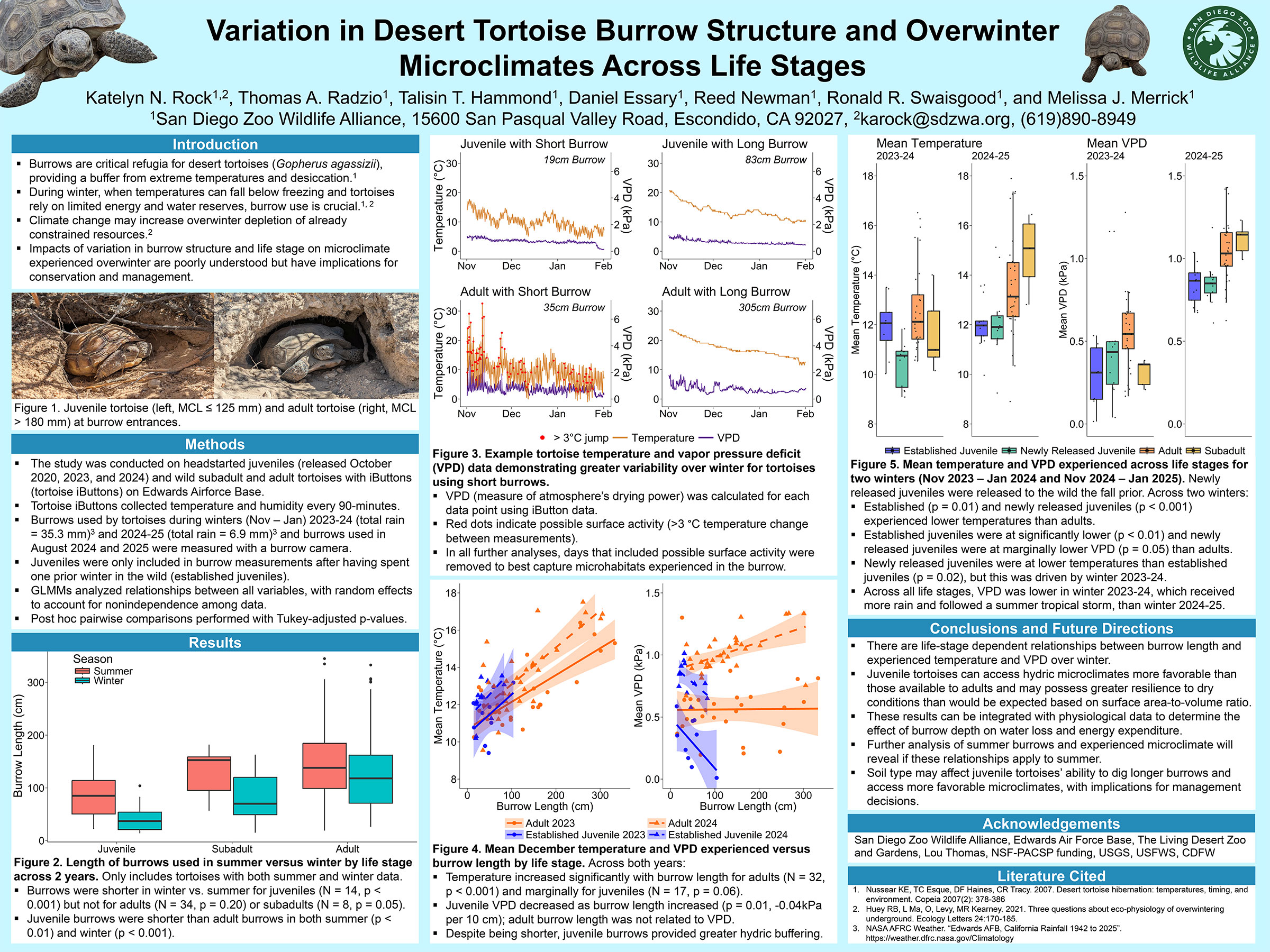 Variation in Desert Tortoise Burrow Structure and Overwinter Microclimates Across Life Stages