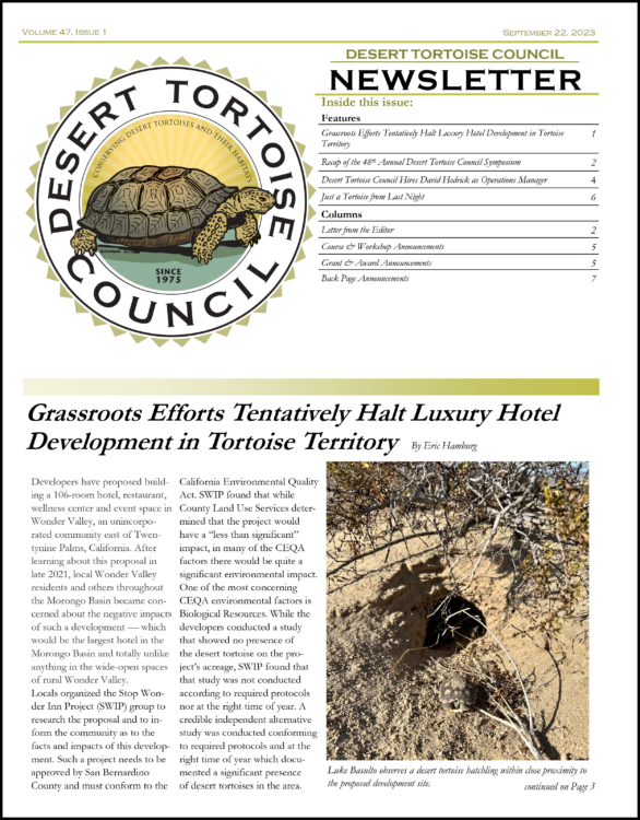 DTC Newsletter Vol 47, Issue 1 Cover / First Page